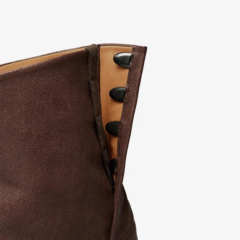 Leather Boots with Cylindrical Heel