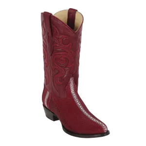 Los Altos Boots Mens #651106 Round Toe | Genuine Stingray | Color Burgundy