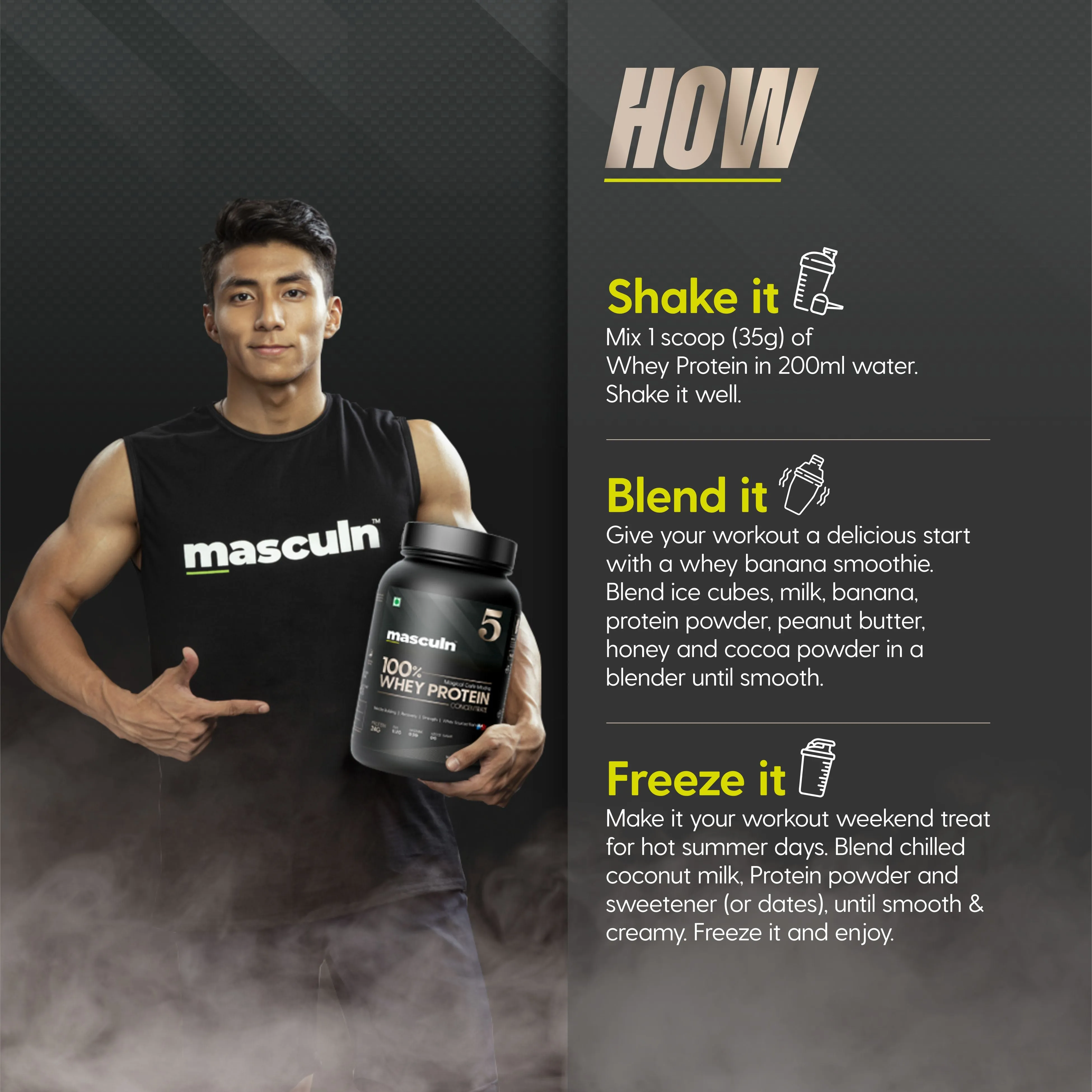Masculn Whey Protein Concentrate Supplements For Post-Workout Muscle Support