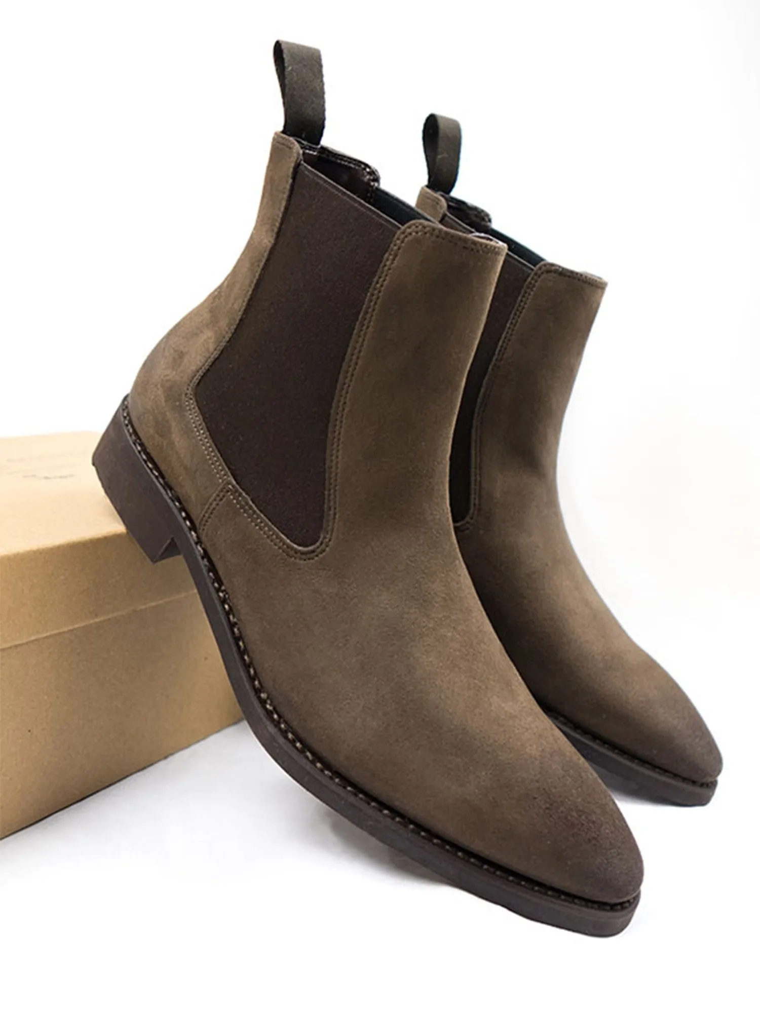 Men's Goodyear Welt Chelsea Boots by Will's Vegan Shoes (Black, Dark Brown)