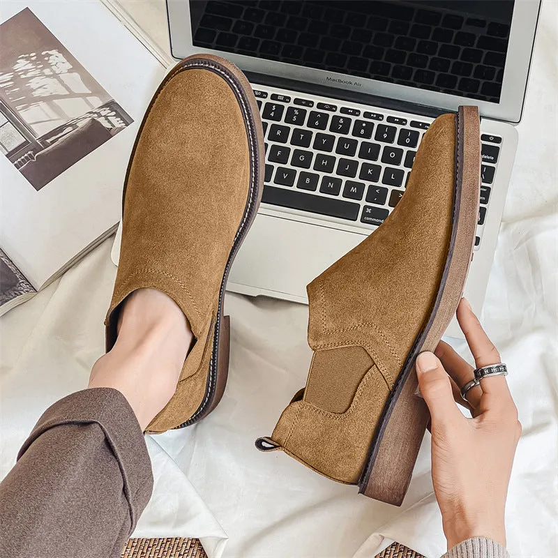 Men's Leather Low-Top Casual Chelsea Boots (In Stock)