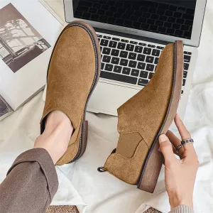 Men's Leather Low-Top Casual Chelsea Boots (In Stock)