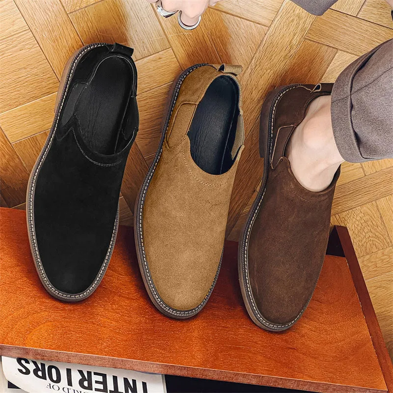 Men's Leather Low-Top Casual Chelsea Boots (In Stock)
