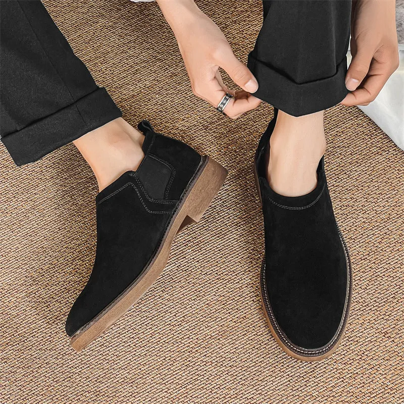 Men's Leather Low-Top Casual Chelsea Boots (In Stock)