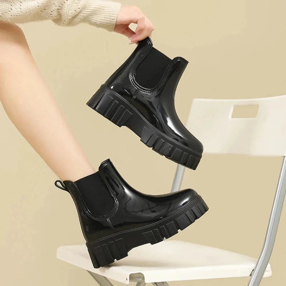 Merendy Lolo Shiny Chelsea chunky boots