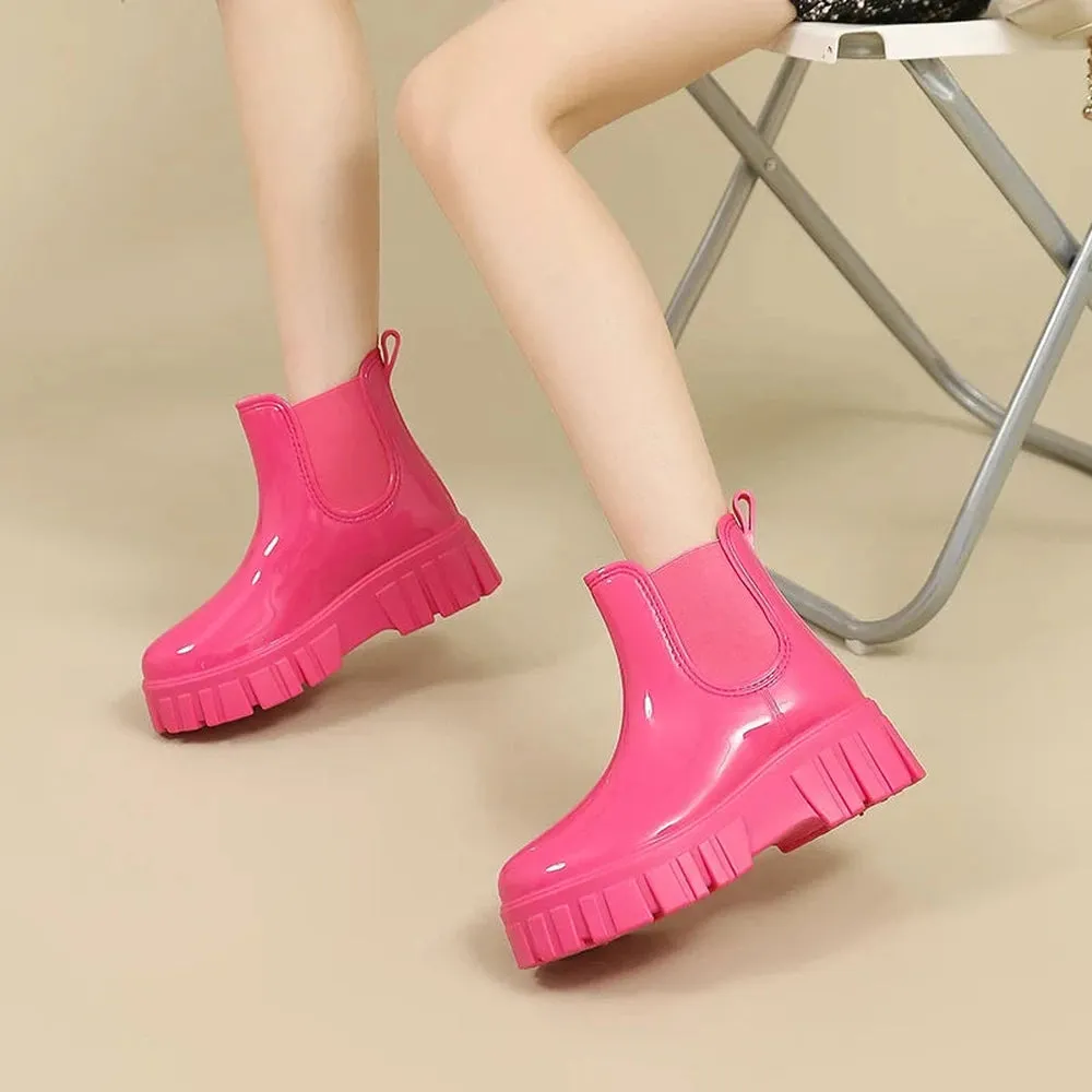 Merendy Lolo Shiny Chelsea chunky boots