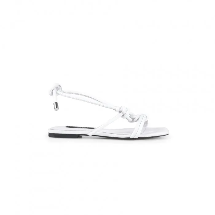 Michelle Sandal White Leather