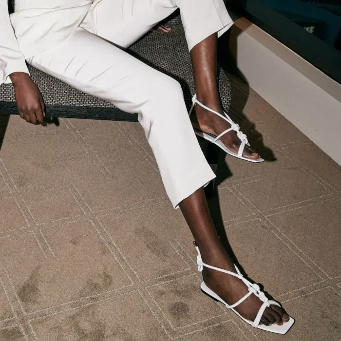 Michelle Sandal White Leather