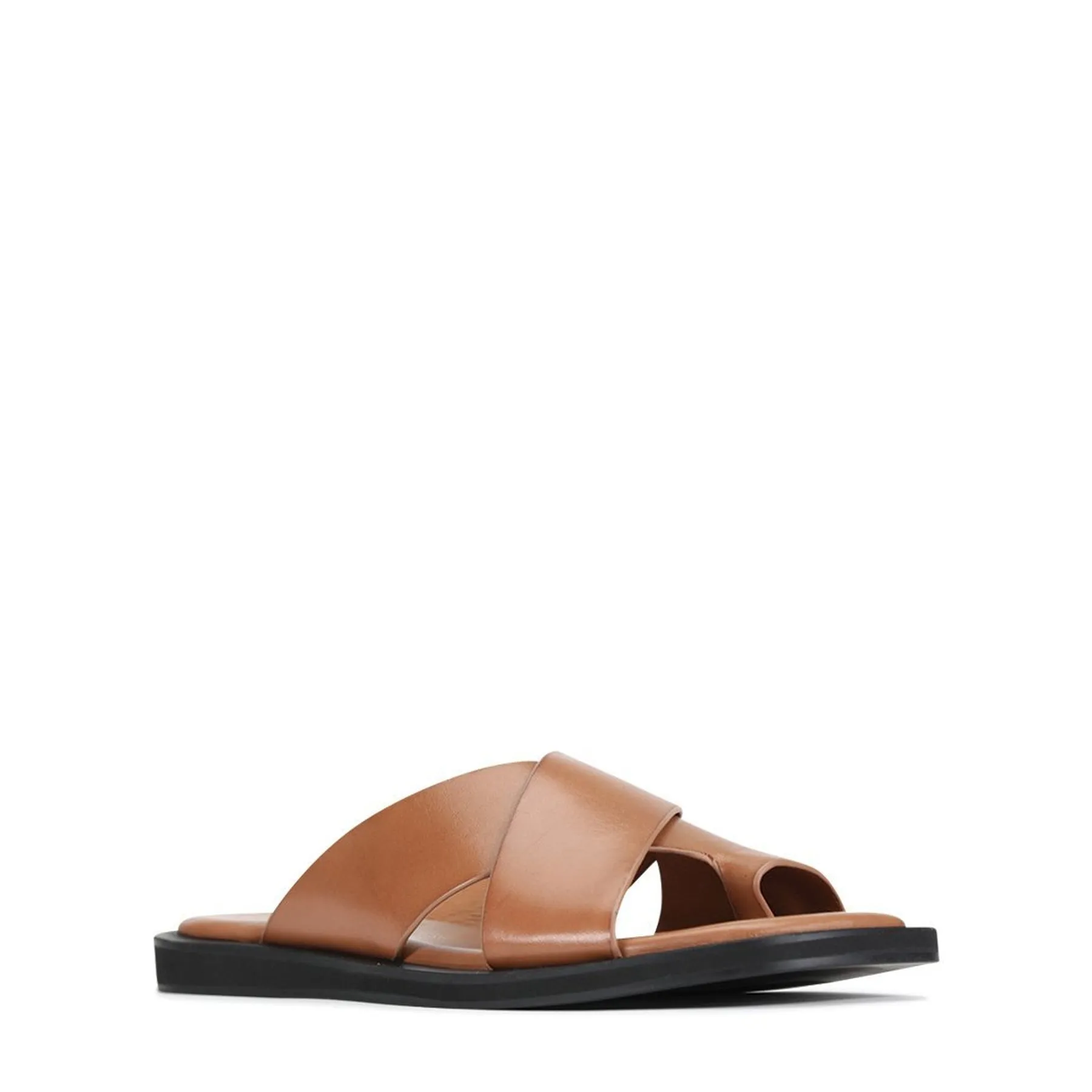 MISHK LEATHER CROSSOVER SANDALS