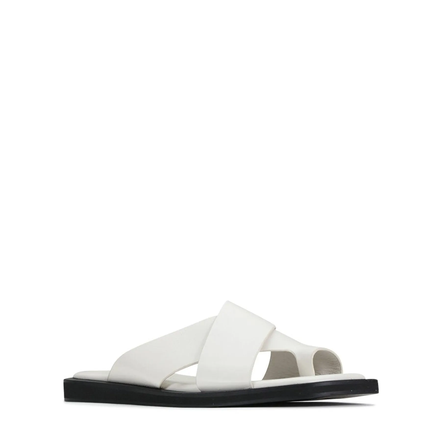 MISHK LEATHER CROSSOVER SANDALS
