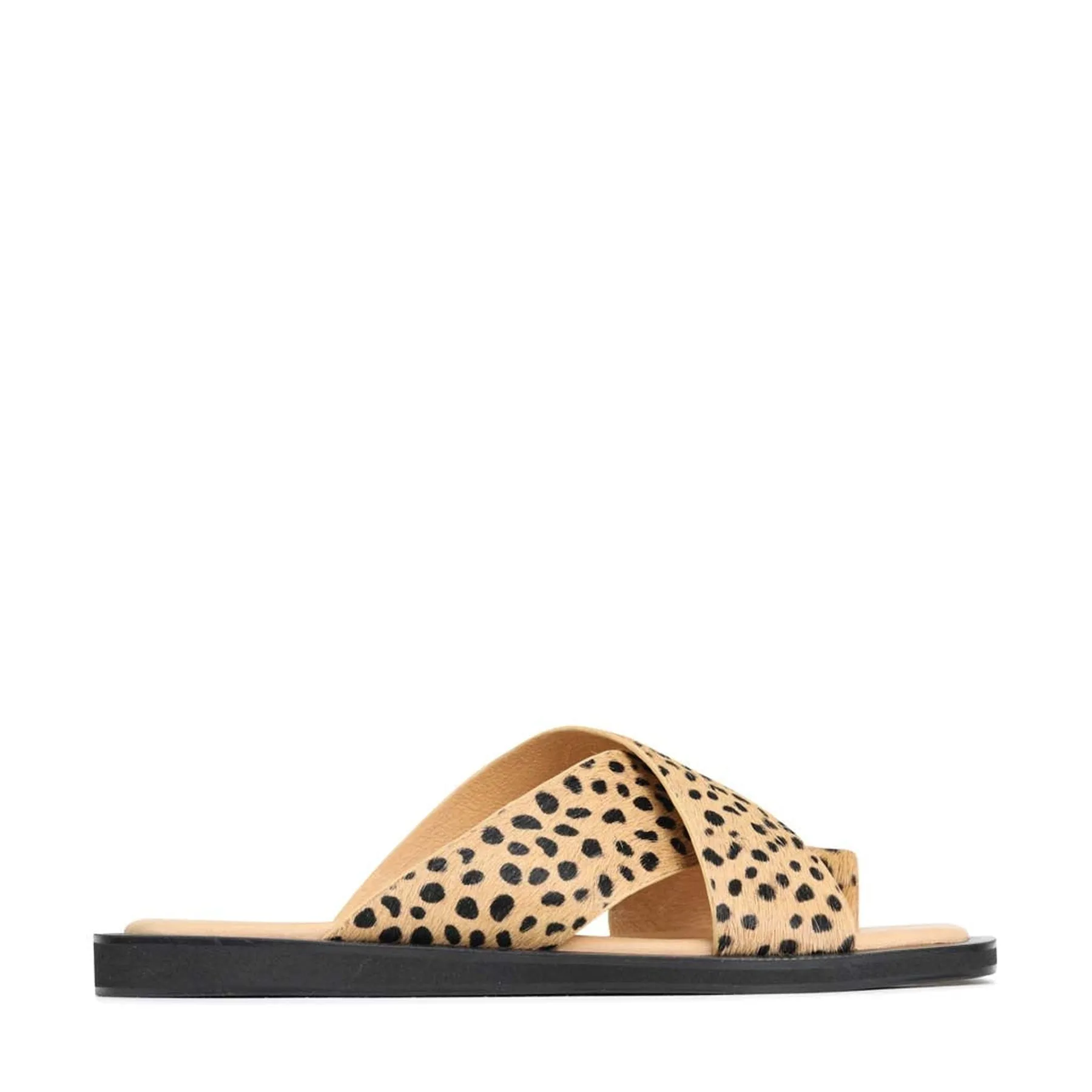 MISHK LEATHER CROSSOVER SANDALS