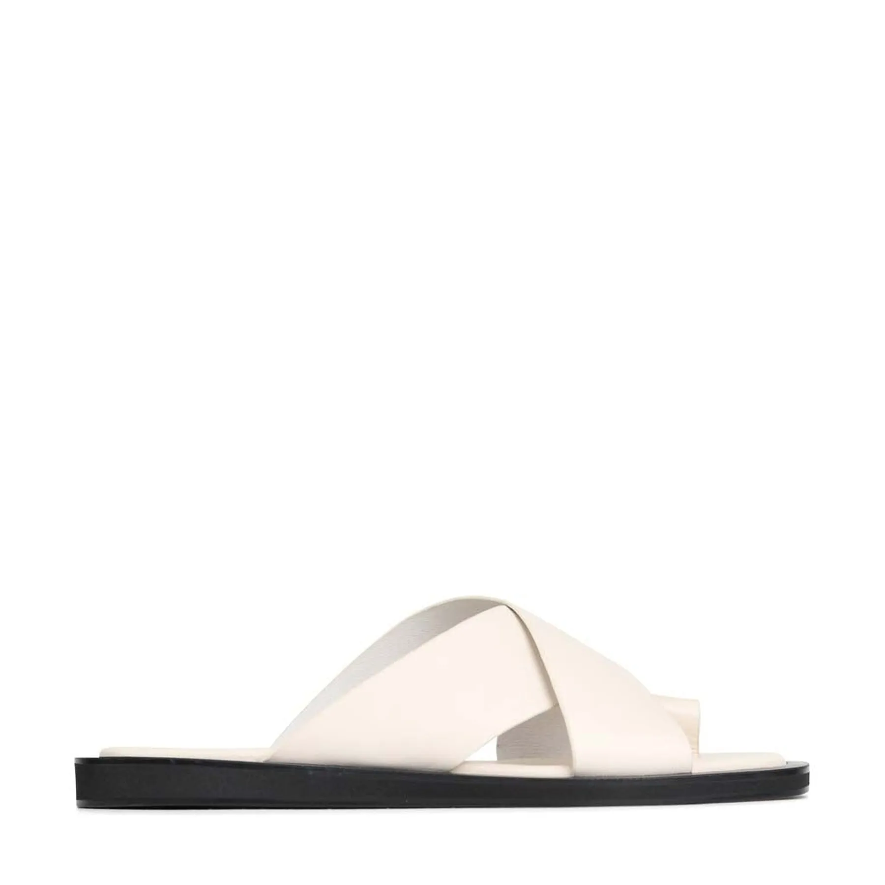 MISHK LEATHER CROSSOVER SANDALS