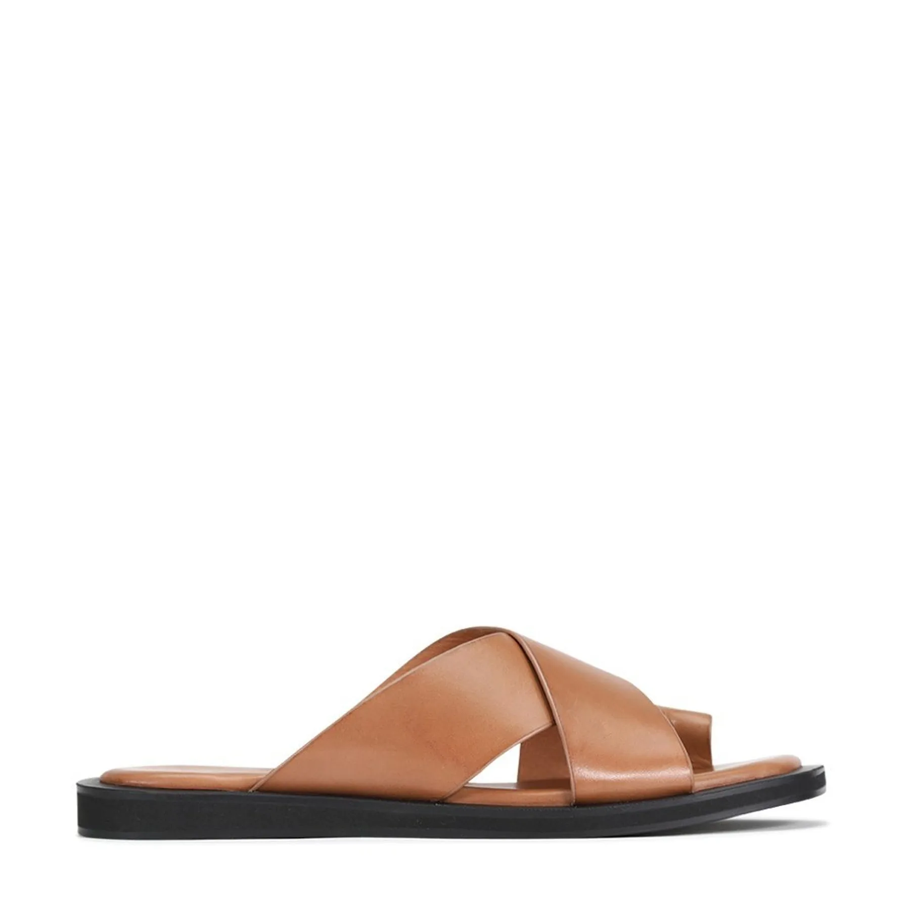 MISHK LEATHER CROSSOVER SANDALS