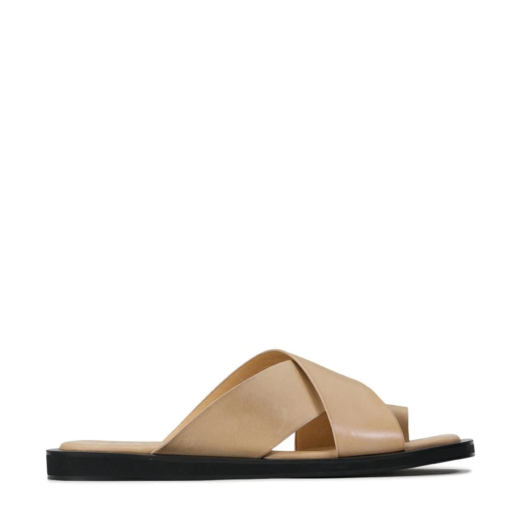 MISHK LEATHER CROSSOVER SANDALS