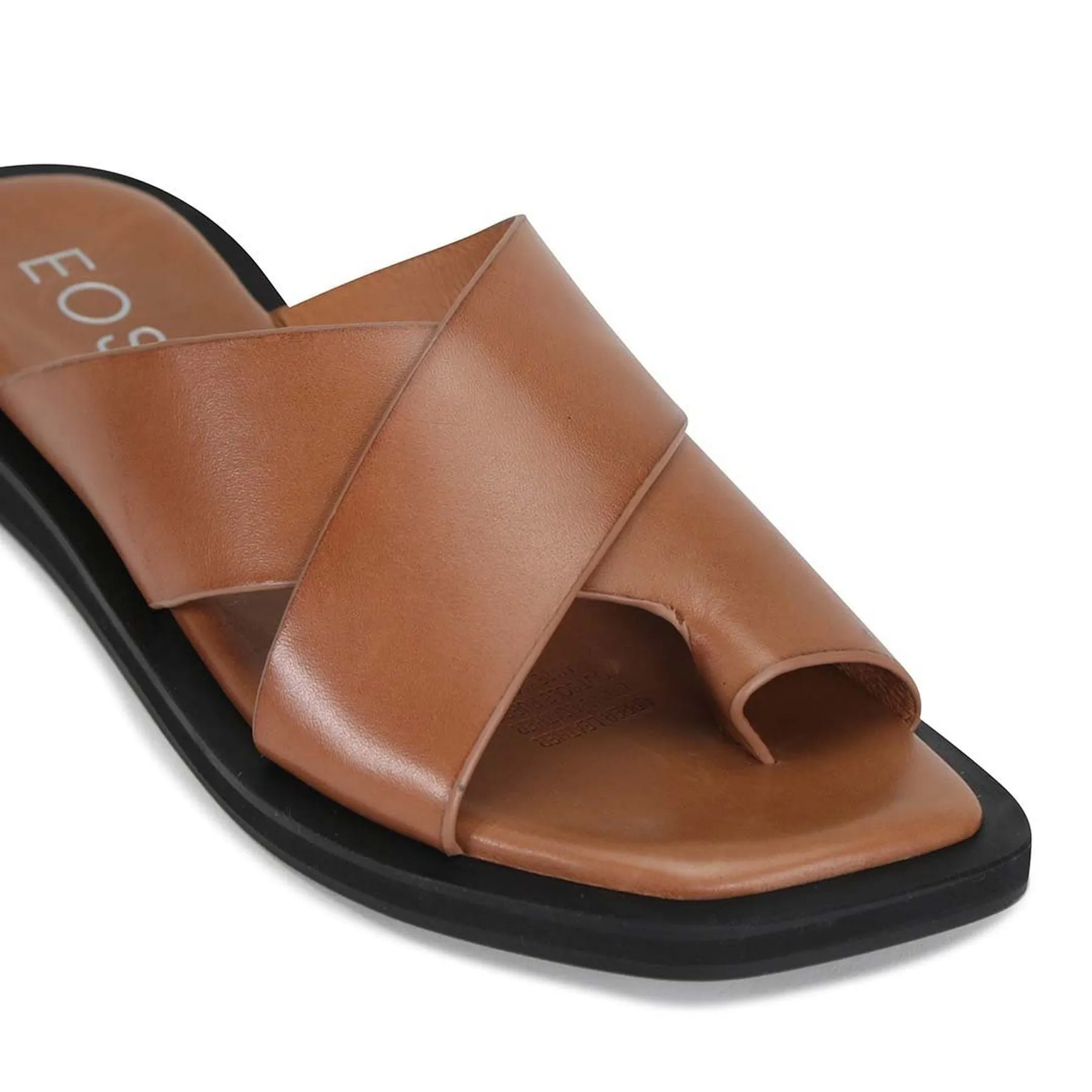 MISHK LEATHER CROSSOVER SANDALS