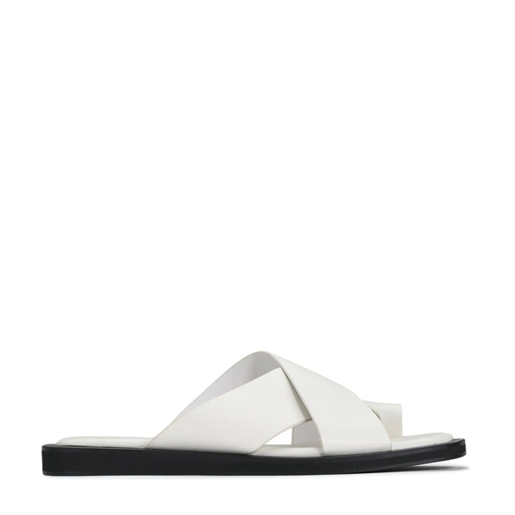 MISHK LEATHER CROSSOVER SANDALS