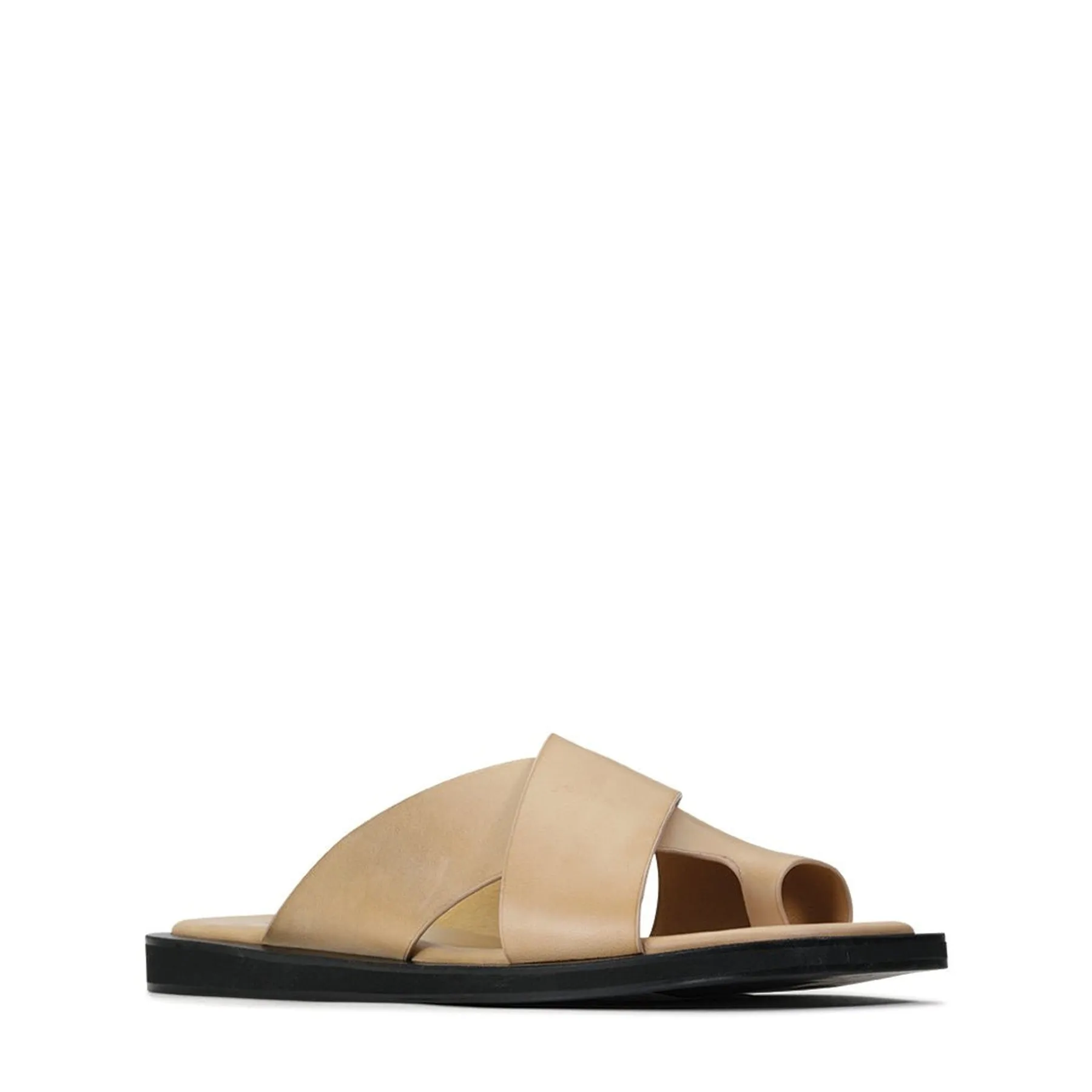 MISHK LEATHER CROSSOVER SANDALS