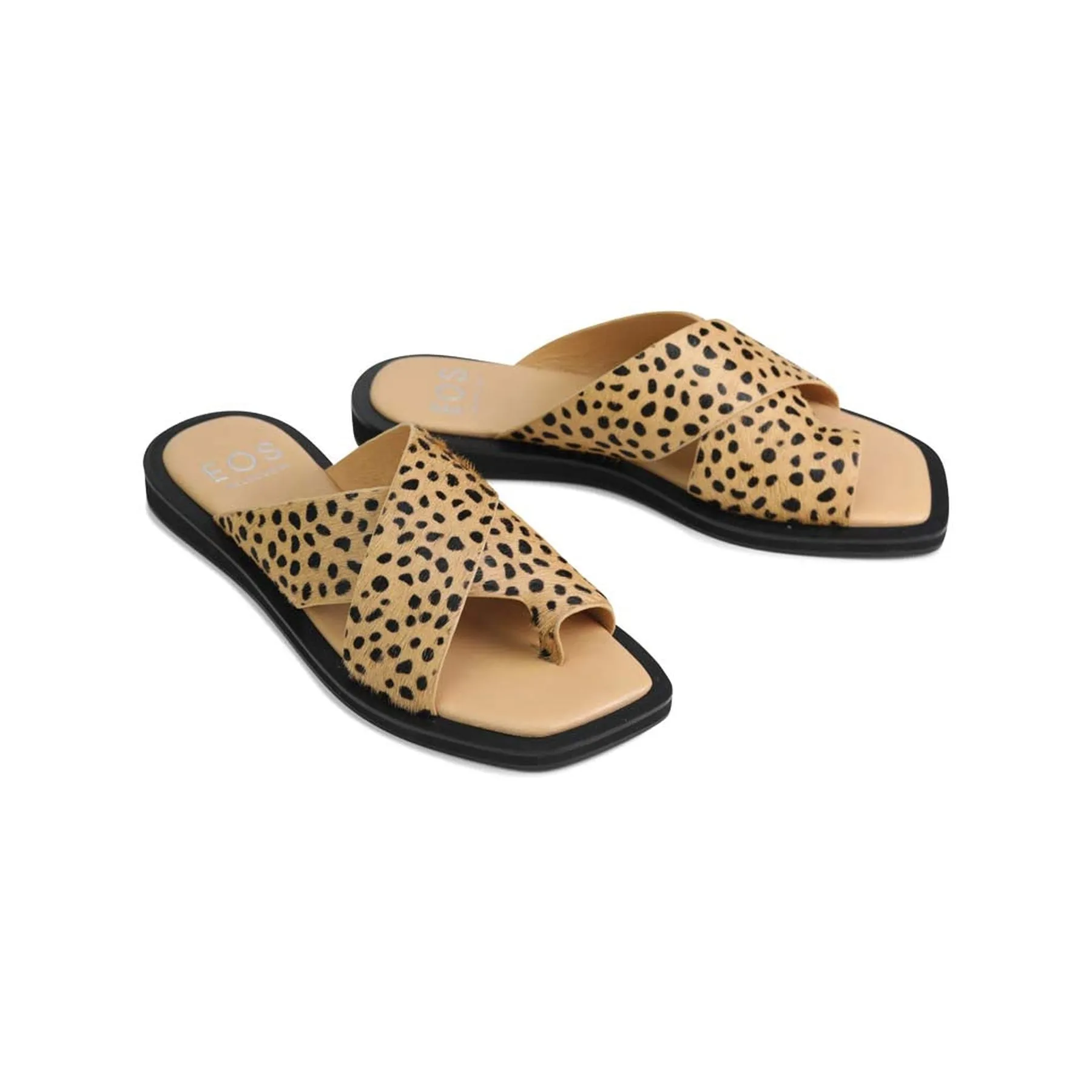 MISHK LEATHER CROSSOVER SANDALS