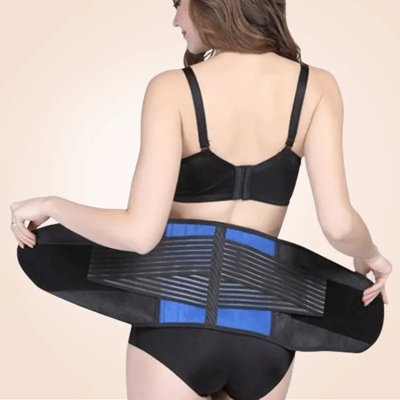 Neoprene Double Pull Lumbar Adjustable Low Back Waist Support Belt