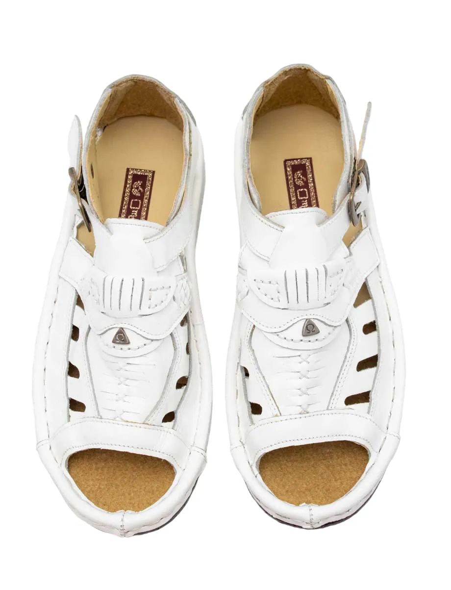Omega Leather Soft White Java Sandal