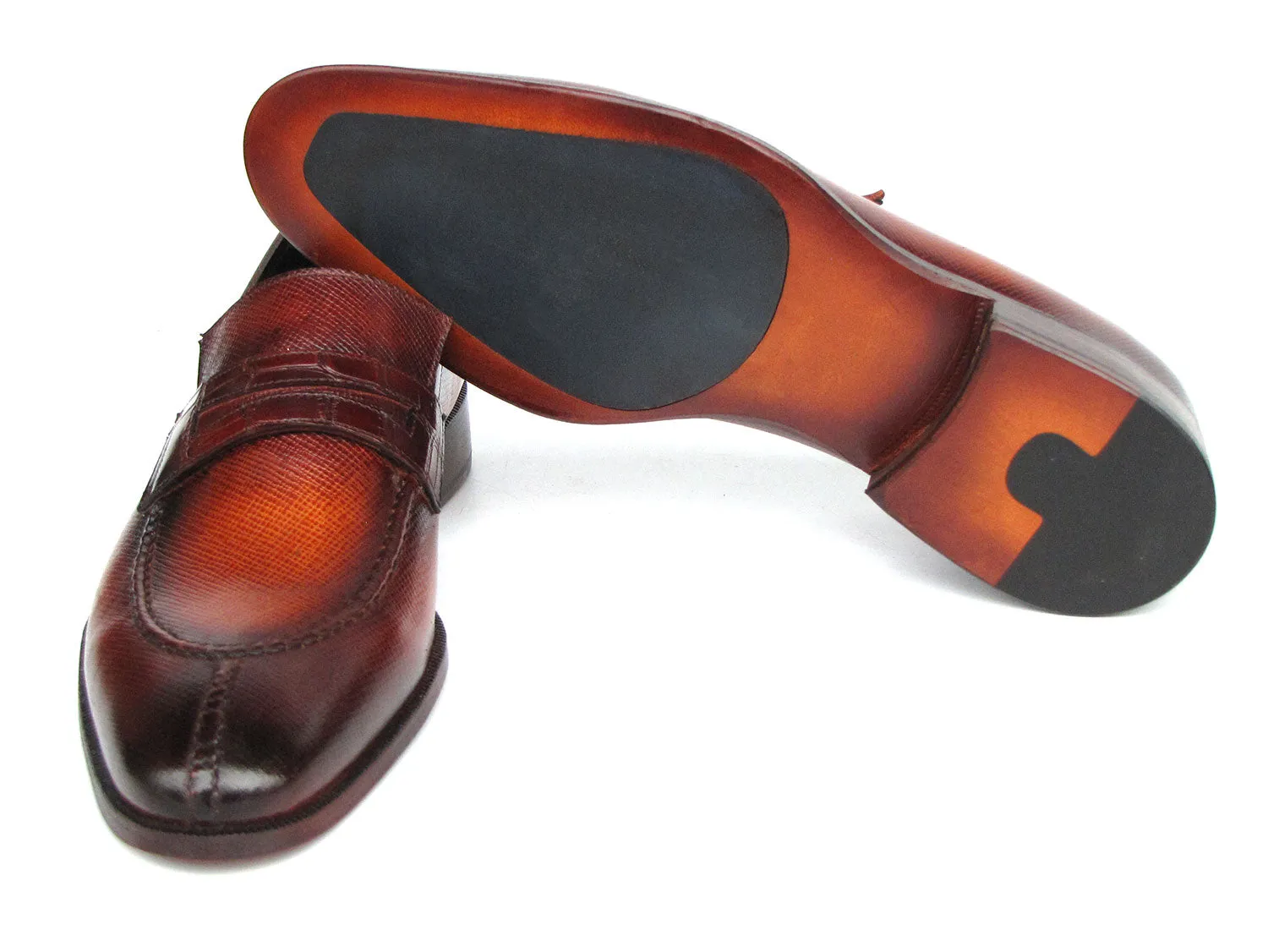 Paul Parkman Men's Split Toe Loafer Shoes Tobacco