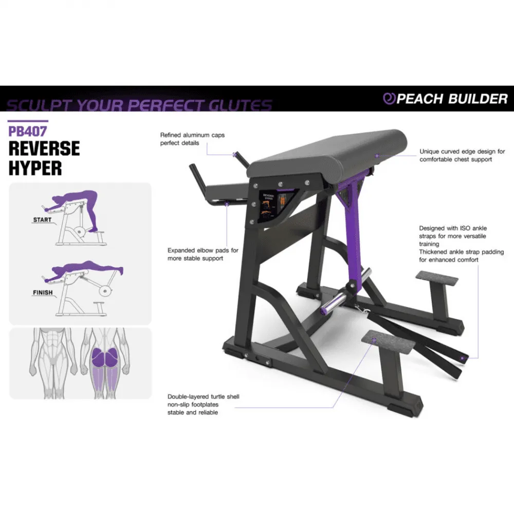 Peach Builder Plate Loaded Reverse Hyper Extension (GHD)