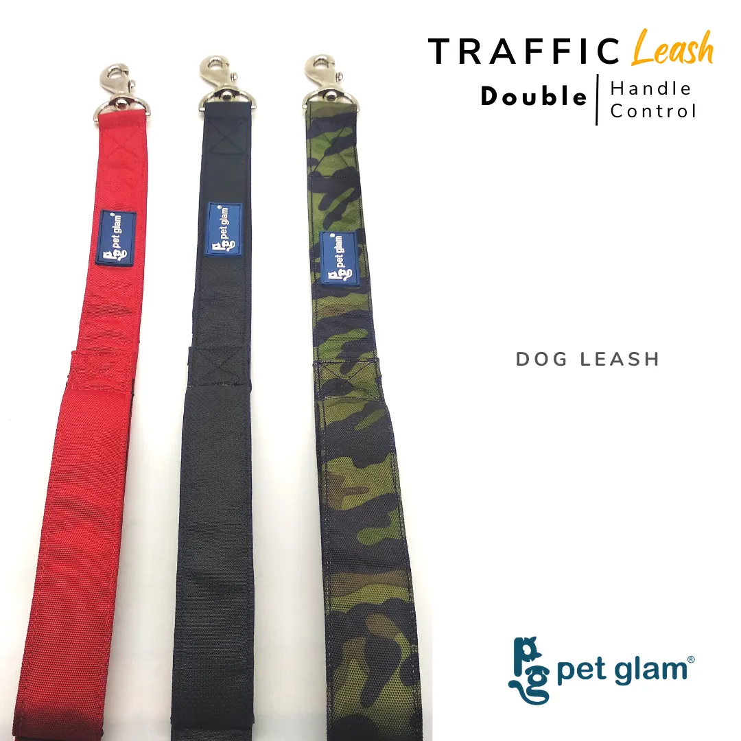 Pet Glam Traffic Dog Leash BRUCE with Padded Handle-Heavy Duty Hardware-5 Ft Long X-Large 1.5 inch Wide