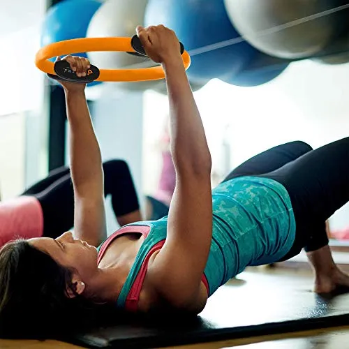 Pilates Ring Circle, Yoga Ring Inner Thigh Exercise Equipment for Women & Men, Pilates Equipment for Home Workouts, Magic Circle Pilates Ring Inner Thigh Toner, Fitness Ring with Wall Poster & Bag