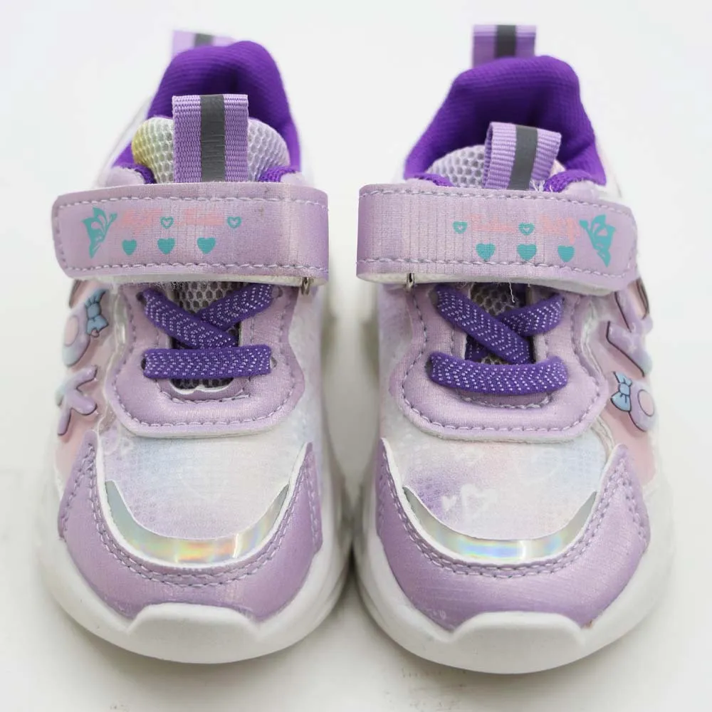 Pink & Purple Velcro Closure Sneakers With LED Light-Up