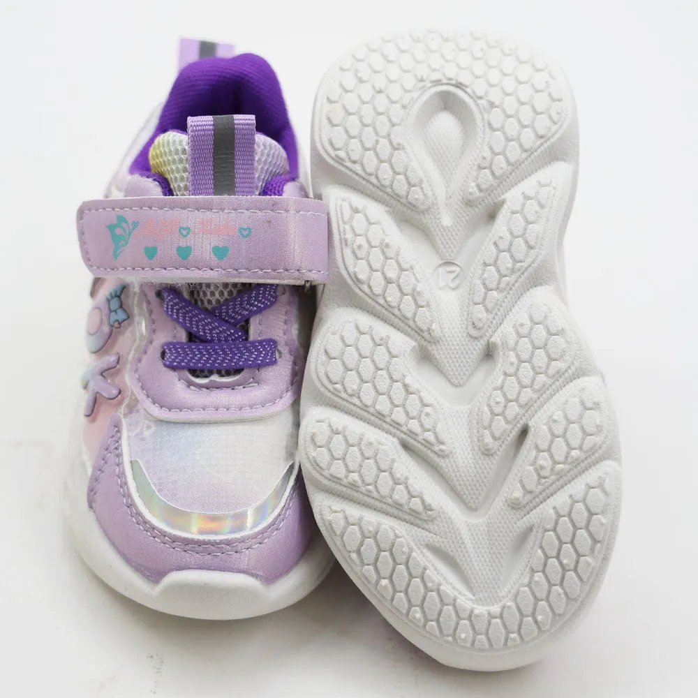Pink & Purple Velcro Closure Sneakers With LED Light-Up