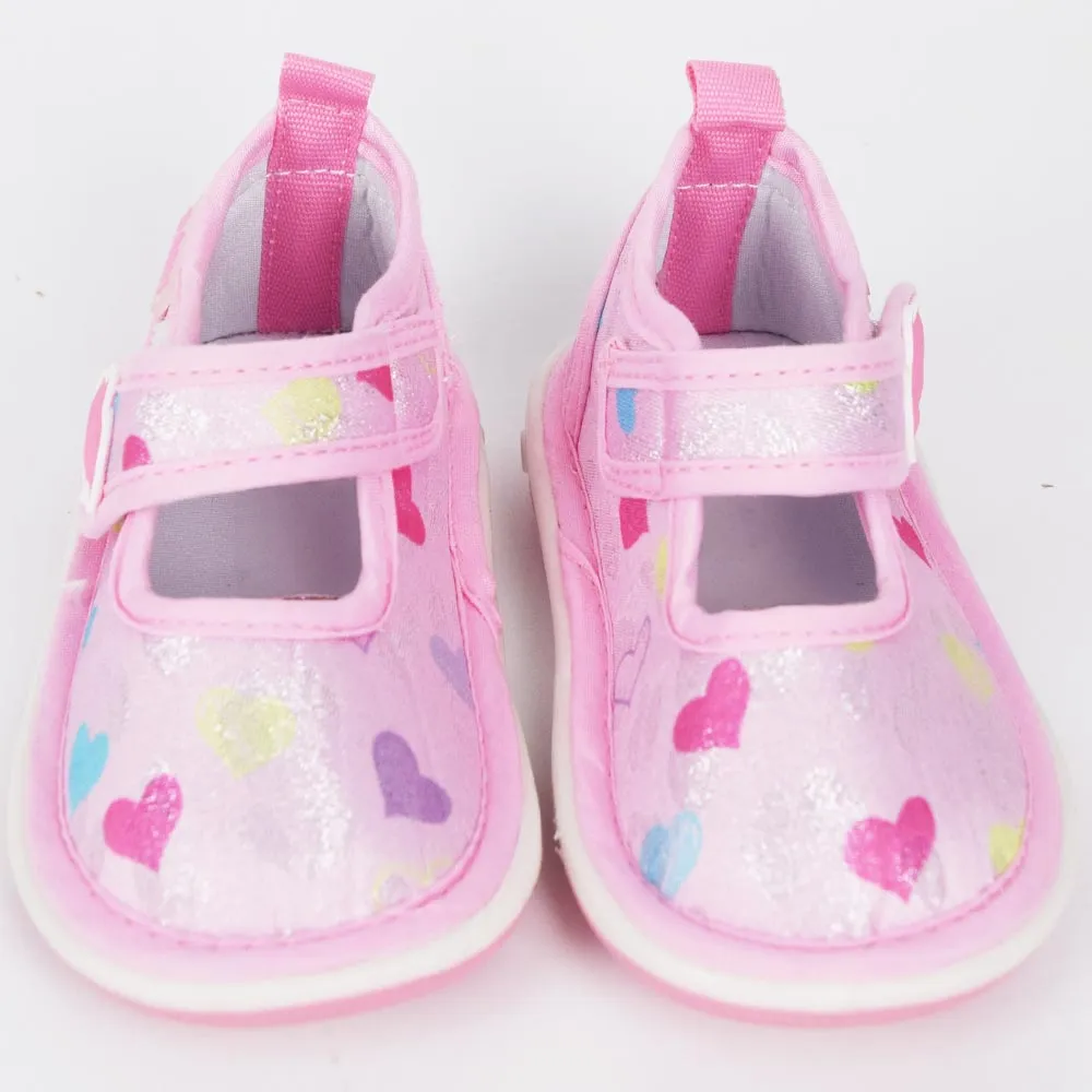 Pink Heart Theme Velcro Strap Shoes With Chu Chu Music Sound