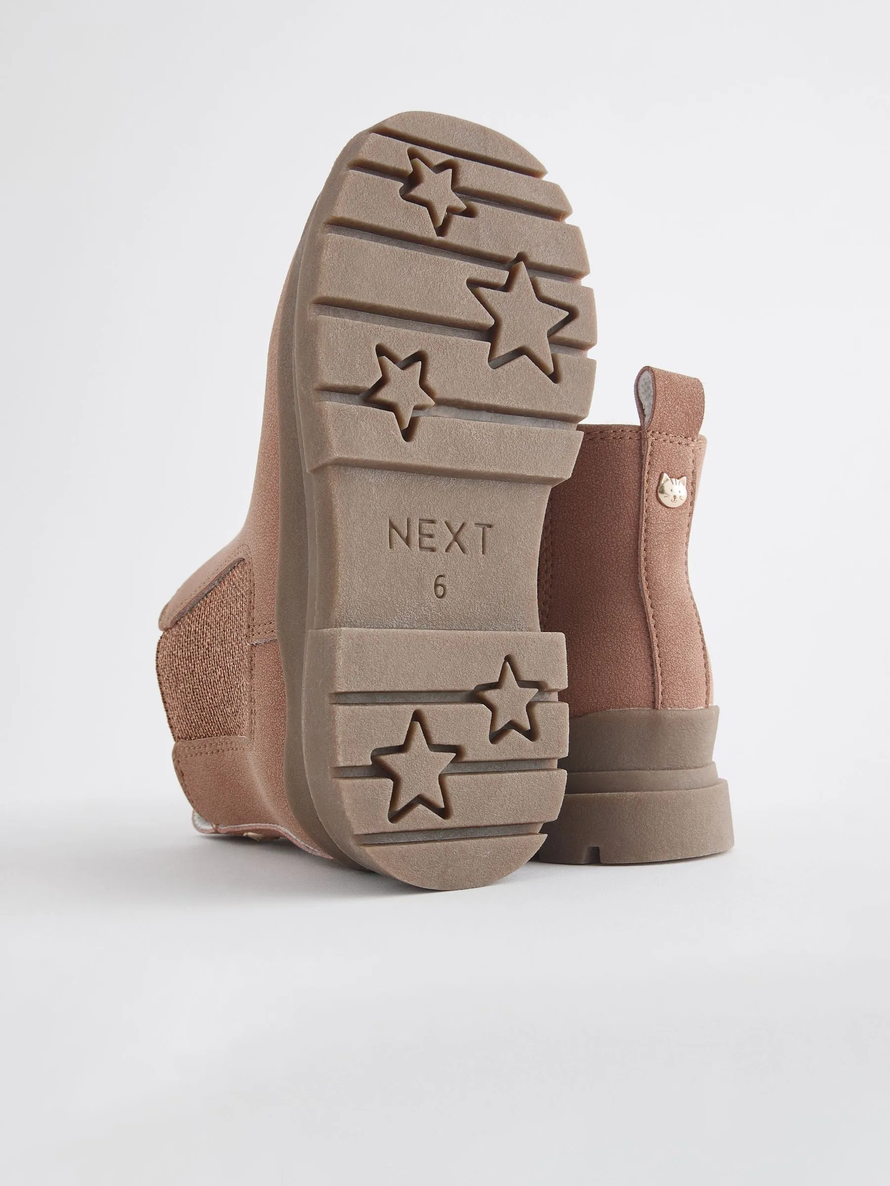 Pink Tan Chelsea Chunky Ankle Boots