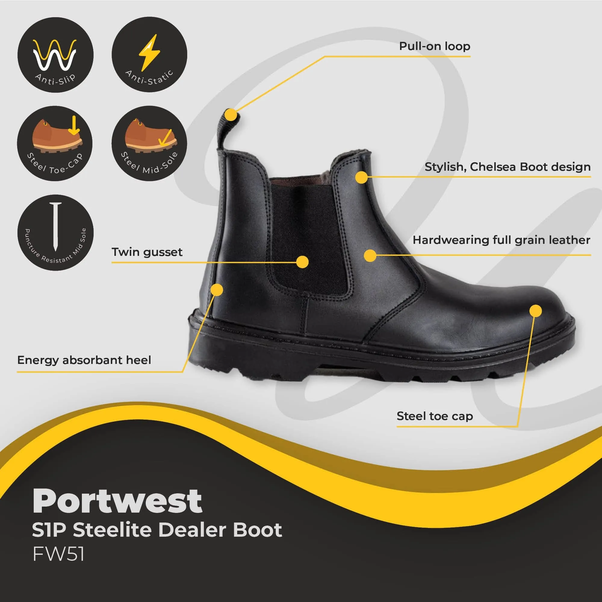 Portwest Steelite Dealer Boot S1P FW51