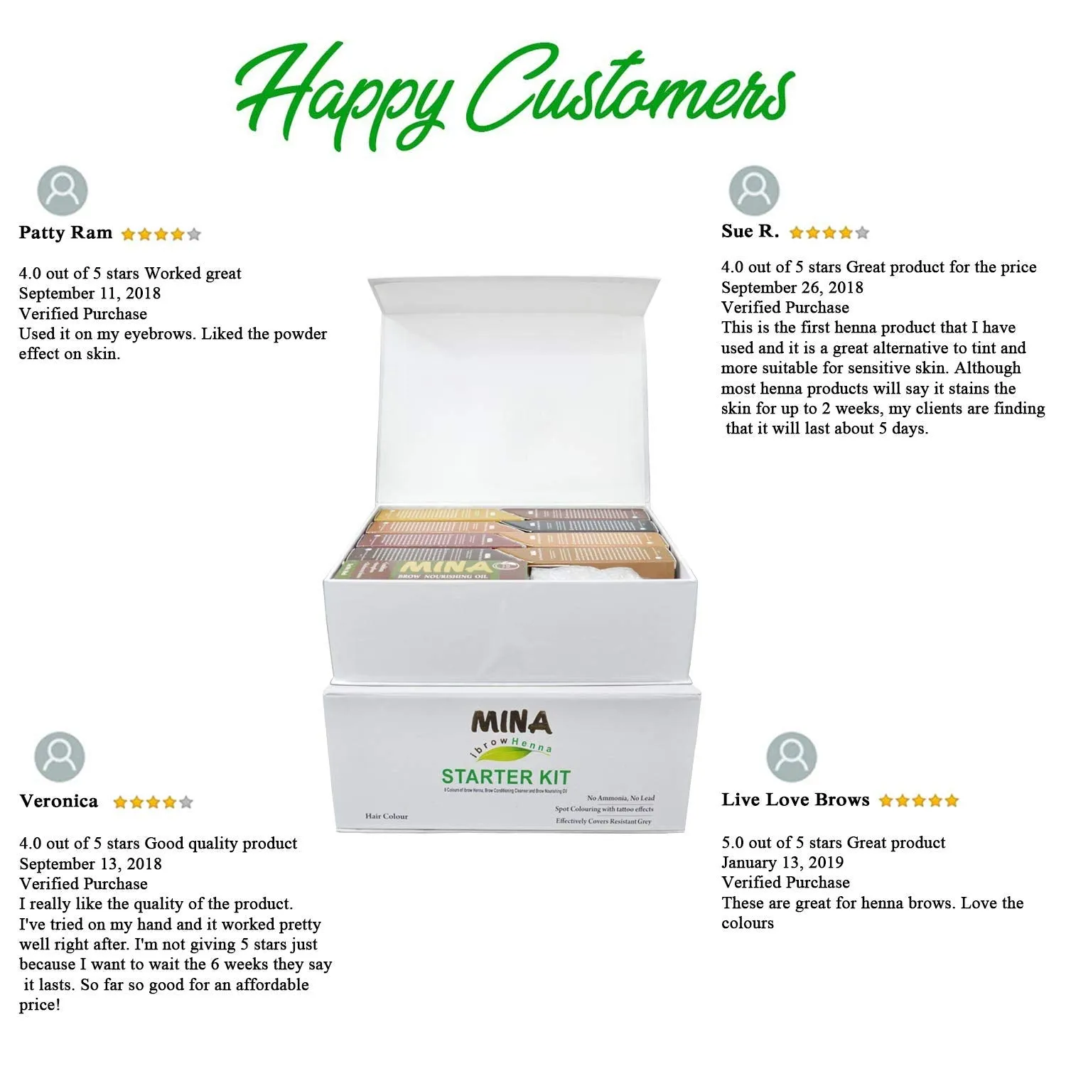 Professional Henna Brow Kit - For Brow Artists & Trainers - (Set of 8 Natural Cool And Warm Shades)
