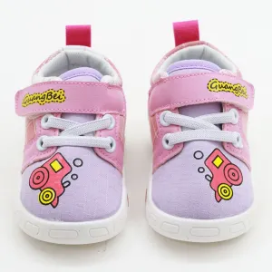 Purple Checked Velcro Closure Chu Chu Music Shoes