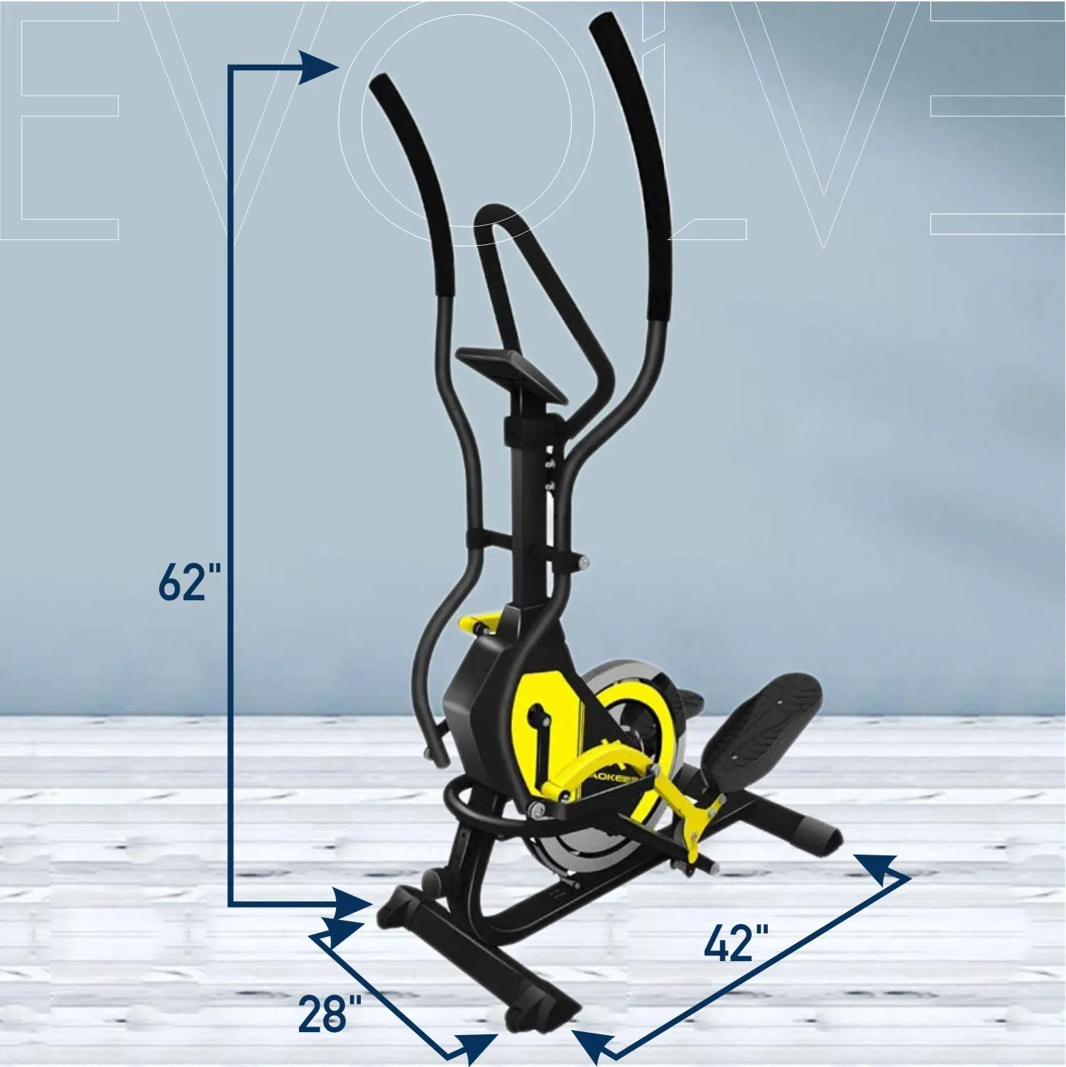 Reach Evolve Elliptical Climber Cross Trainer   Stepper - Exercise Fitness Equipment for Home Gym Yellow
