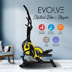 Reach Evolve Elliptical Climber Cross Trainer   Stepper - Exercise Fitness Equipment for Home Gym Yellow