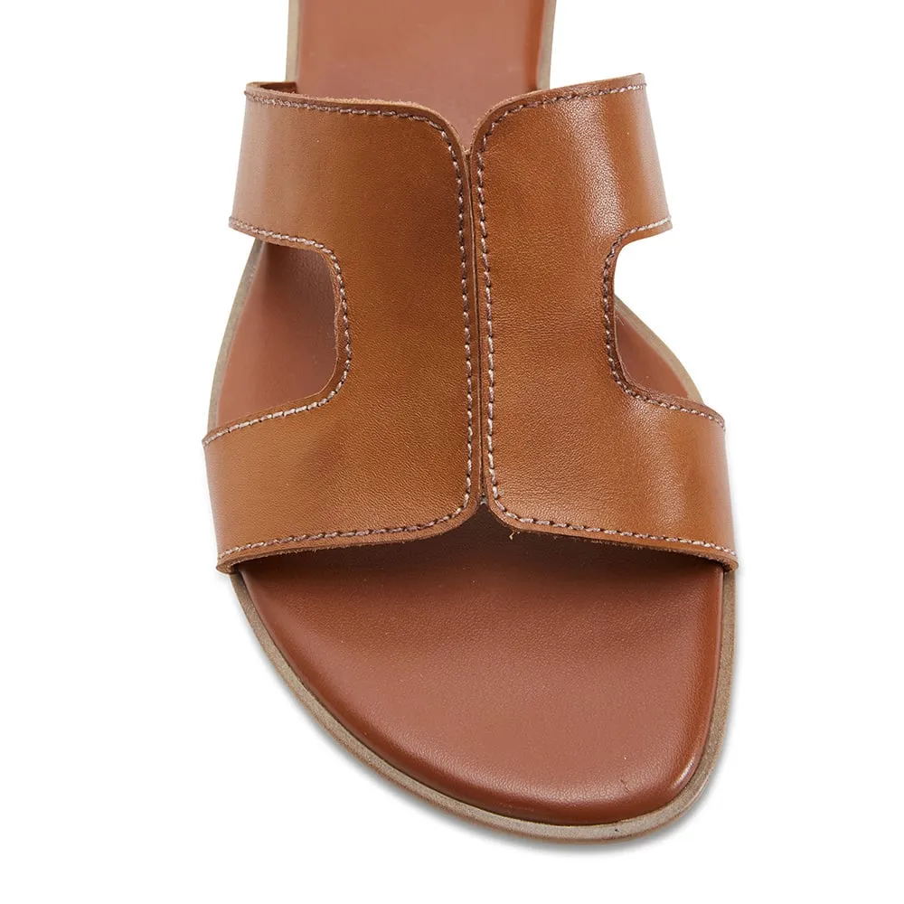 Sahara Slide in Cognac Leather