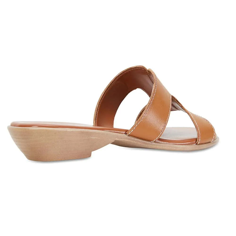 Sahara Slide in Cognac Leather