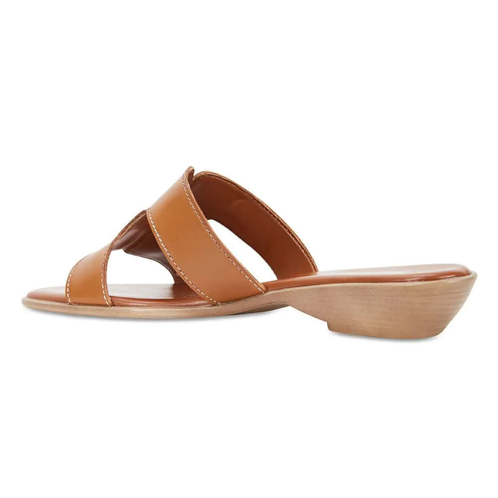 Sahara Slide in Cognac Leather