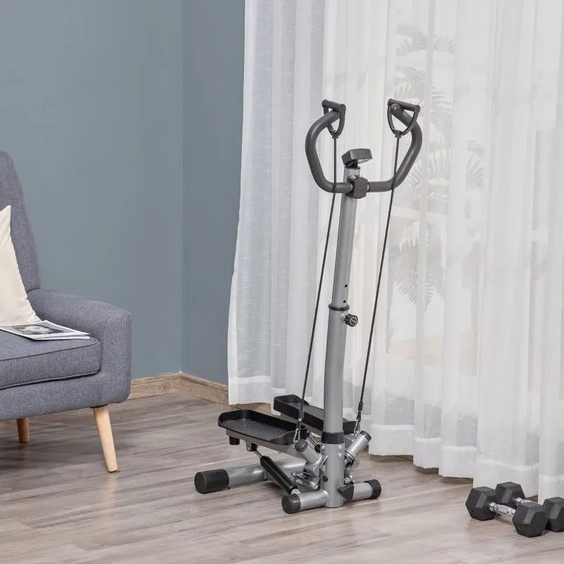 Silver and Black Adjustable Twist Stepper with LCD Screen