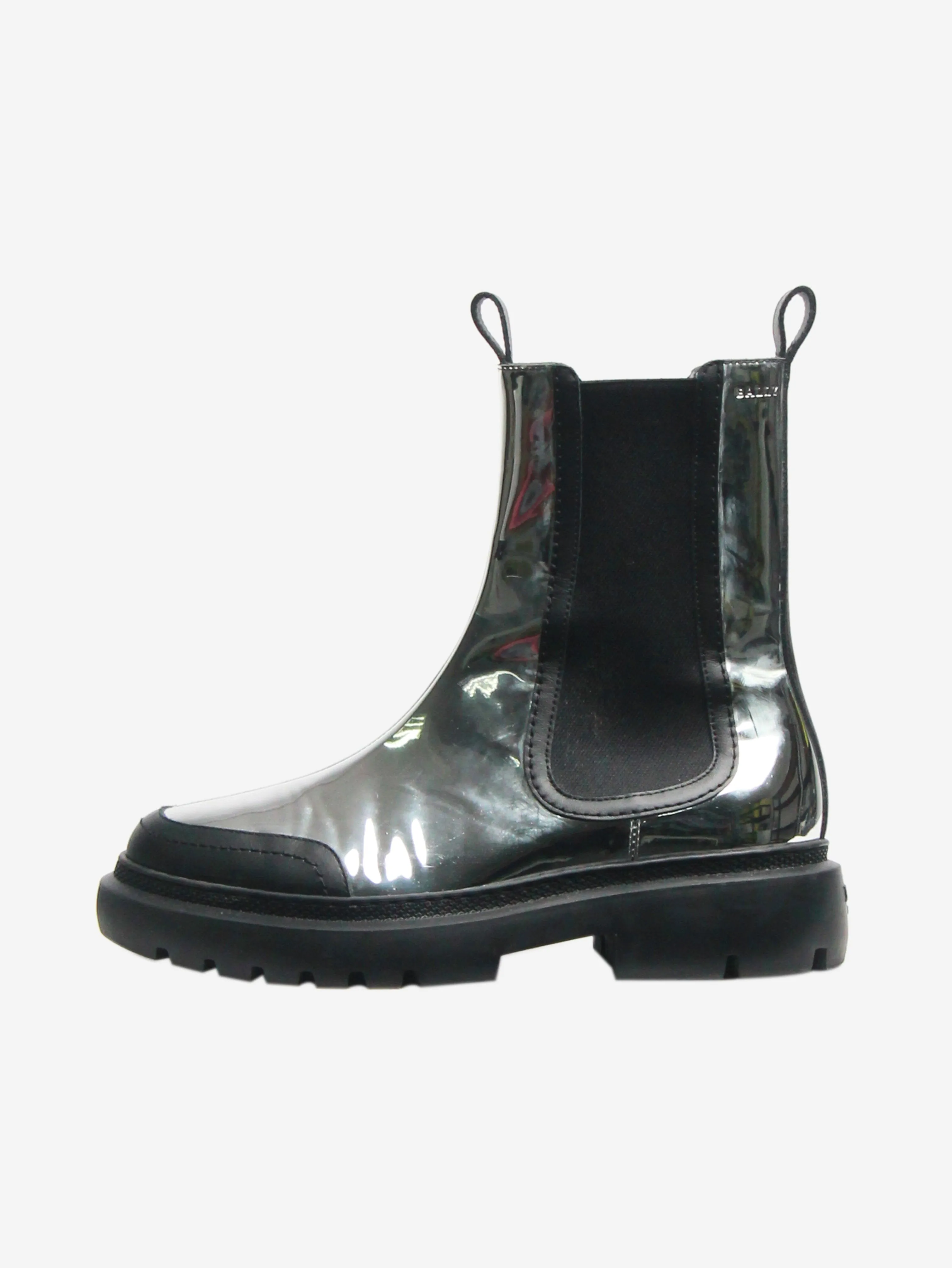 Silver mirrored Chelsea boots - size EU 38