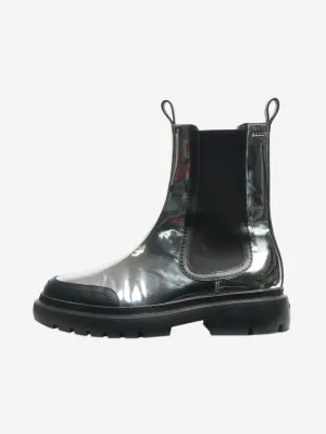 Silver mirrored Chelsea boots - size EU 38