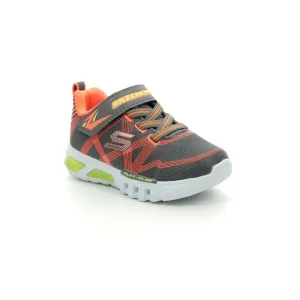 Skechers Kids S-Lights Flex Glow Trainers - Charcoal / Orange