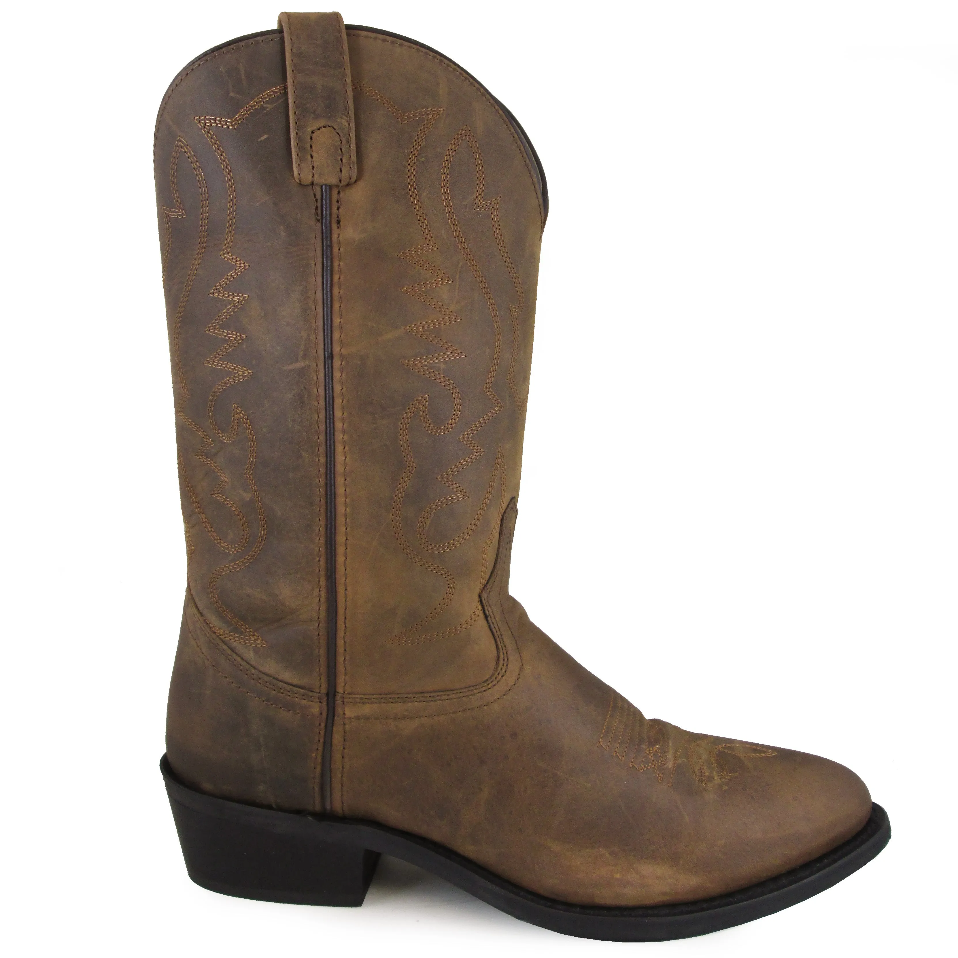 Smoky Mountain Boots Mens Denver Brown Oiled Leather Basic Western 9.5 EE