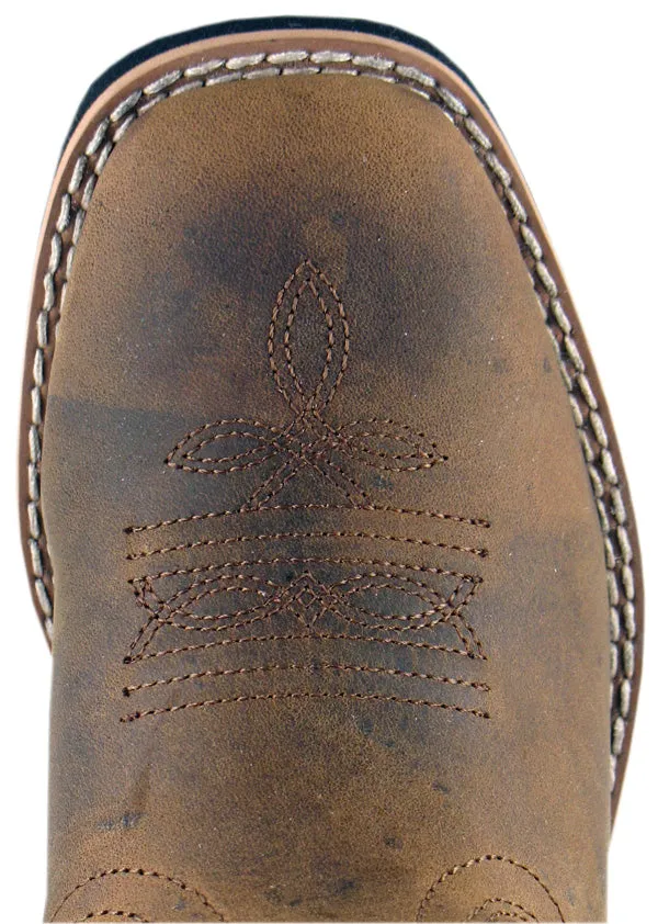 Smoky Mountain Boots Youth Boys Pueblo Dark Crazy Horse Leather 6 D