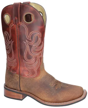 Smoky Mountain Mens Timber Brown/Burnt Apple Leather Cowboy Boots 14 D