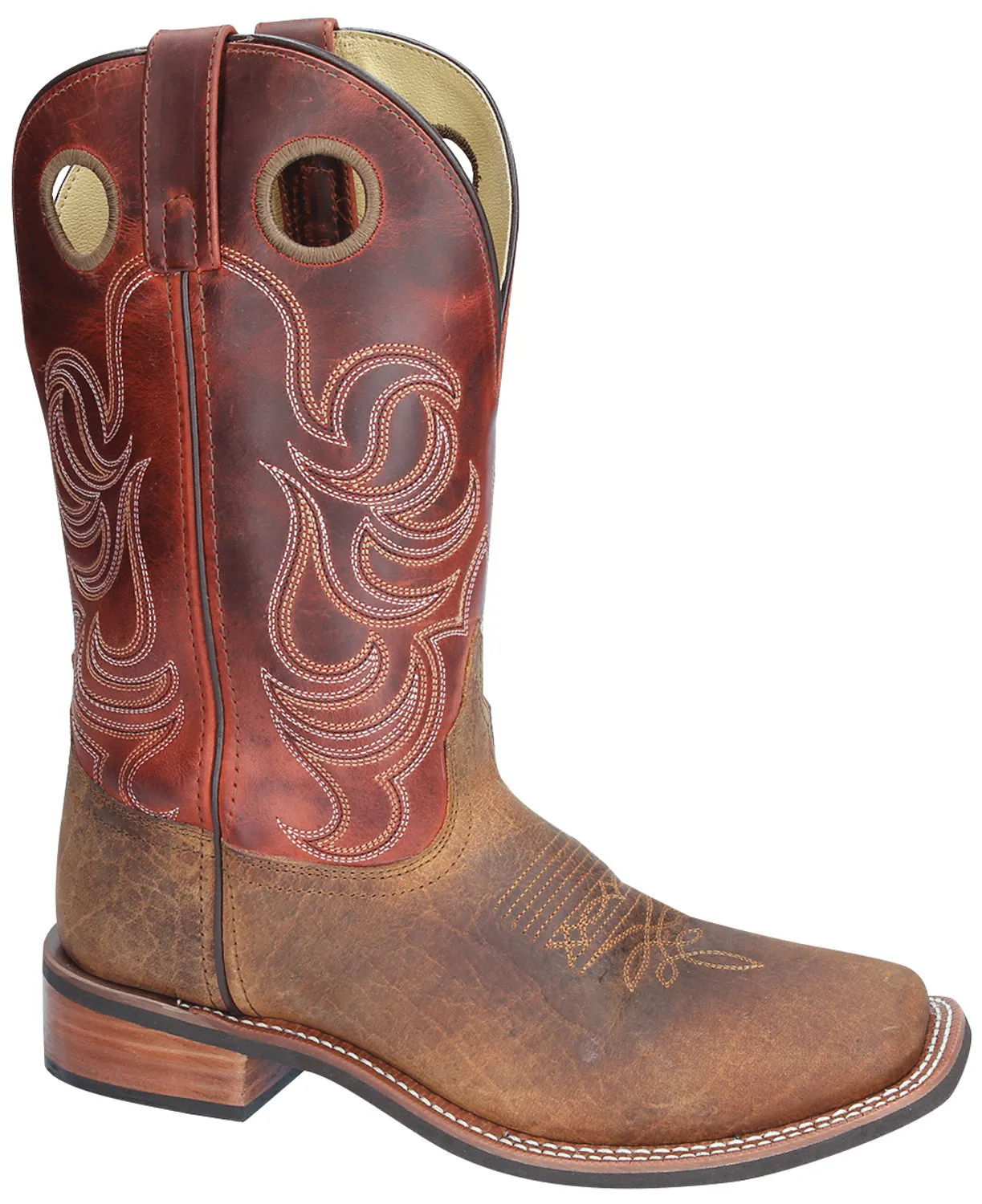 Smoky Mountain Mens Timber Brown/Burnt Apple Leather Cowboy Boots 14 D