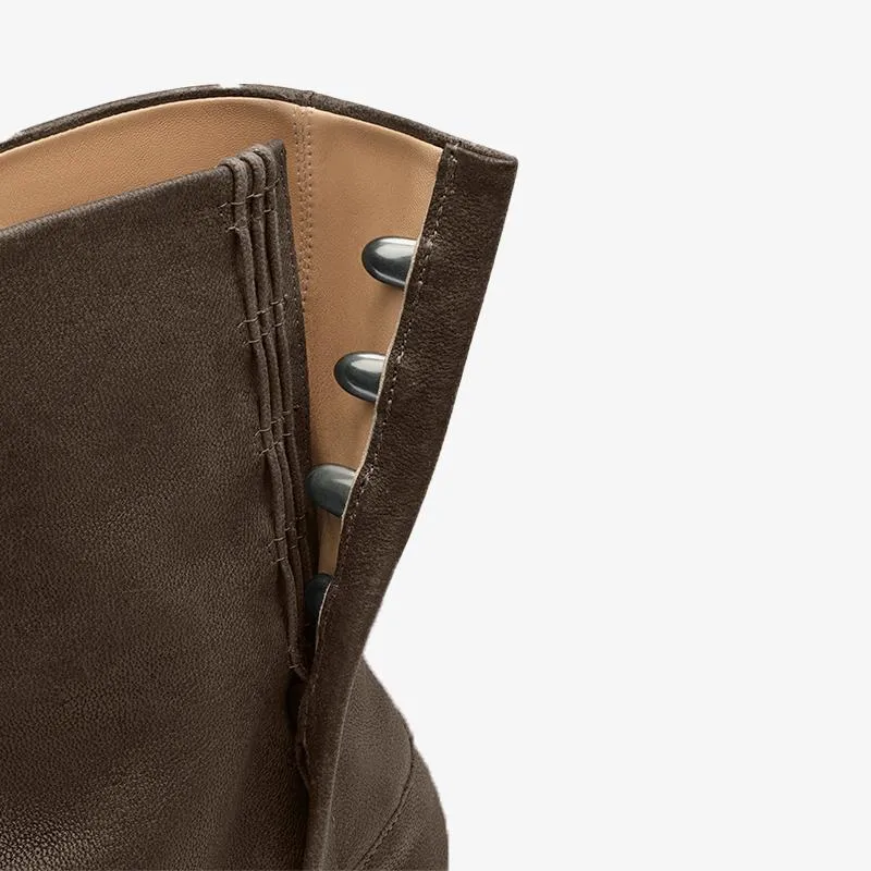 Split-Toe Calf Leather Ankle Boots