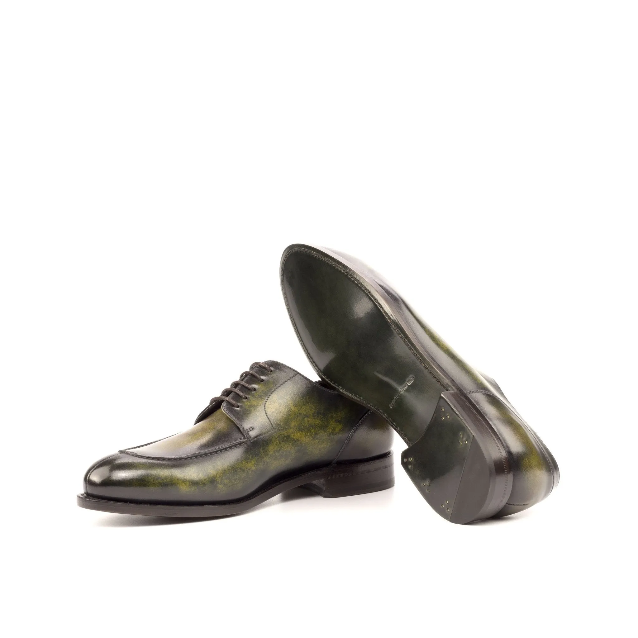 Split Toe Derby in Khaki Marble Patina Box Calf
